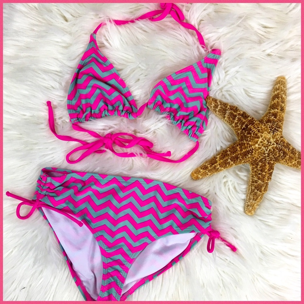 Kanu Surf Chevron Print Girl’s Bikini Size 12